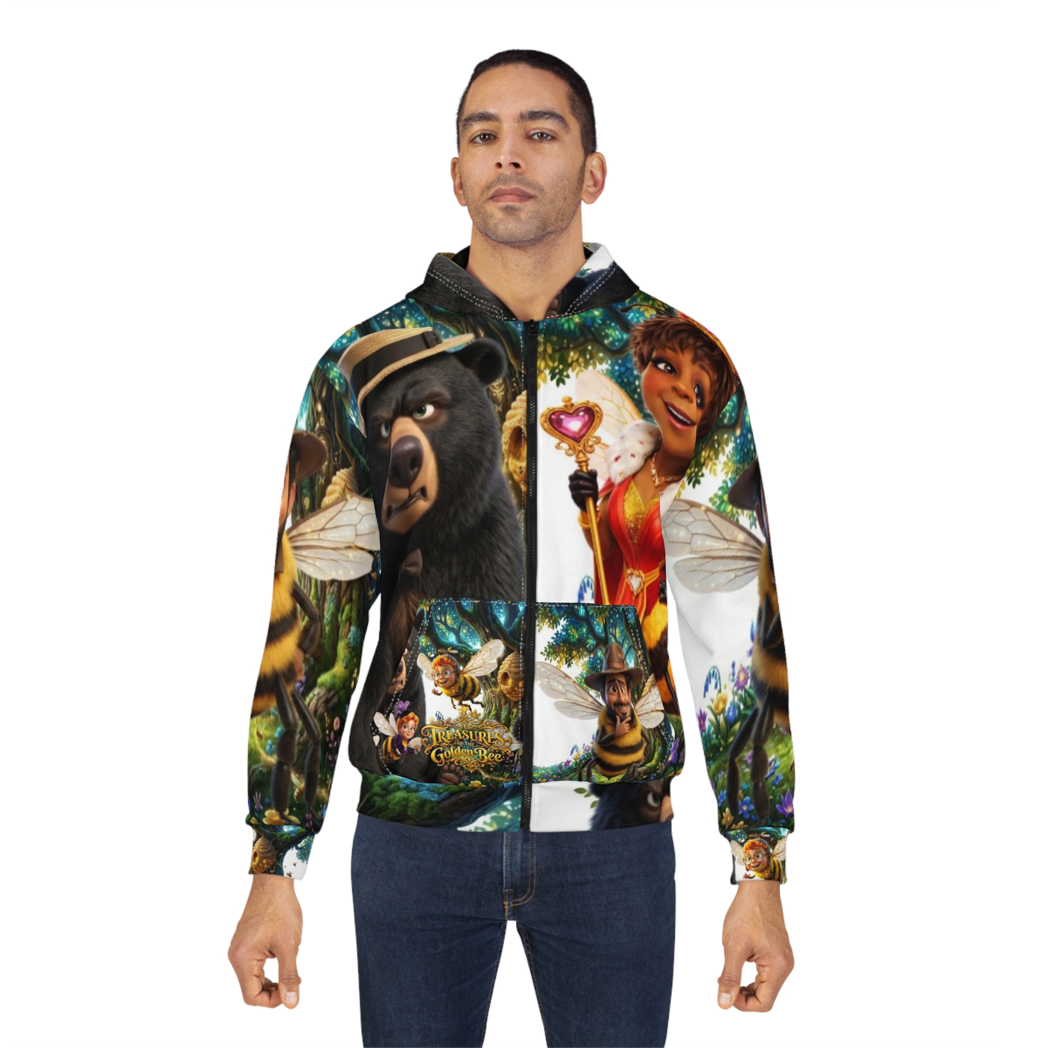 Fantasy Bee Queen All-Over Zip Hoodie - Image 4