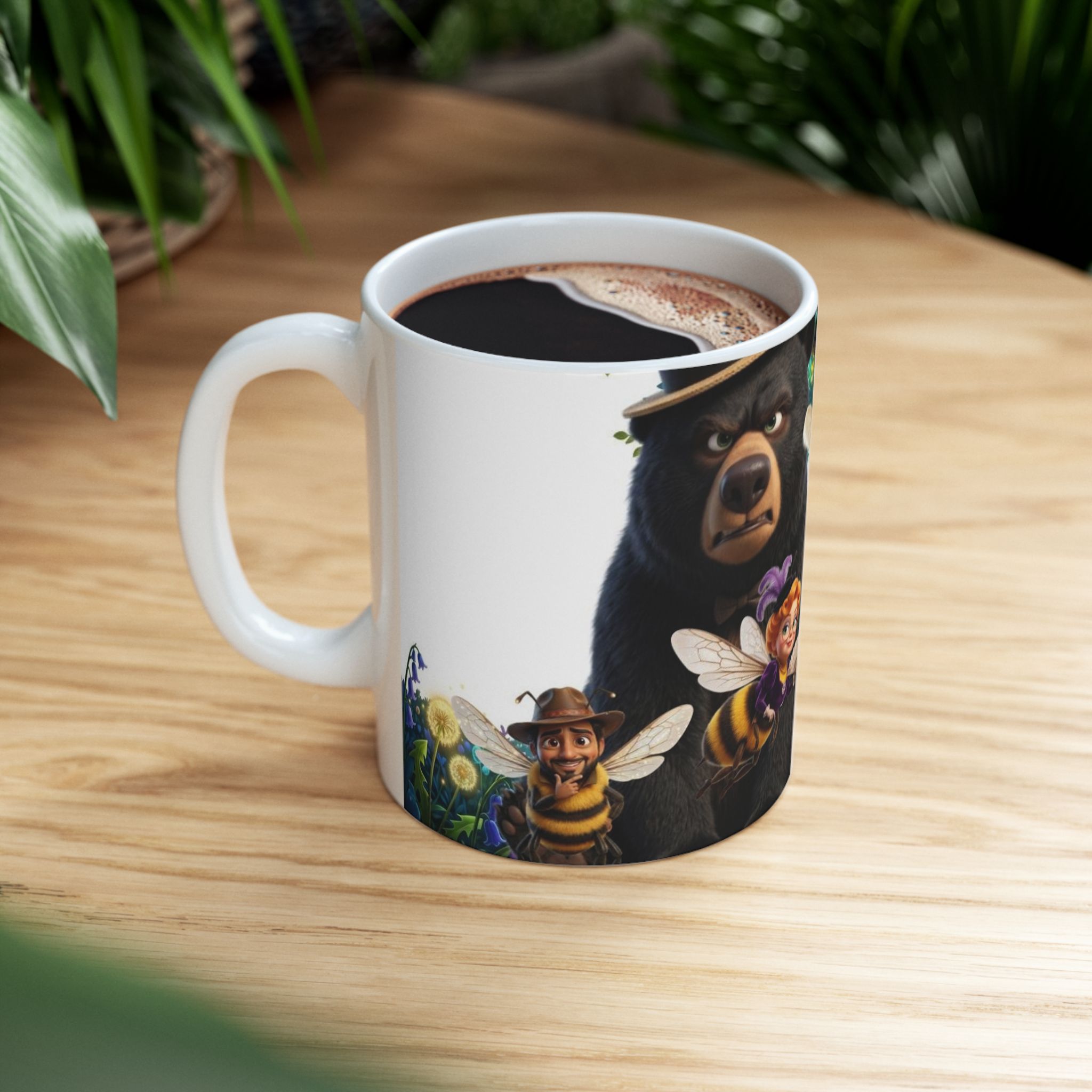 Treasure of the Golden Bee Ceramic Collectors Mug, Bee & Bear Coffee Cup (11oz/15oz)