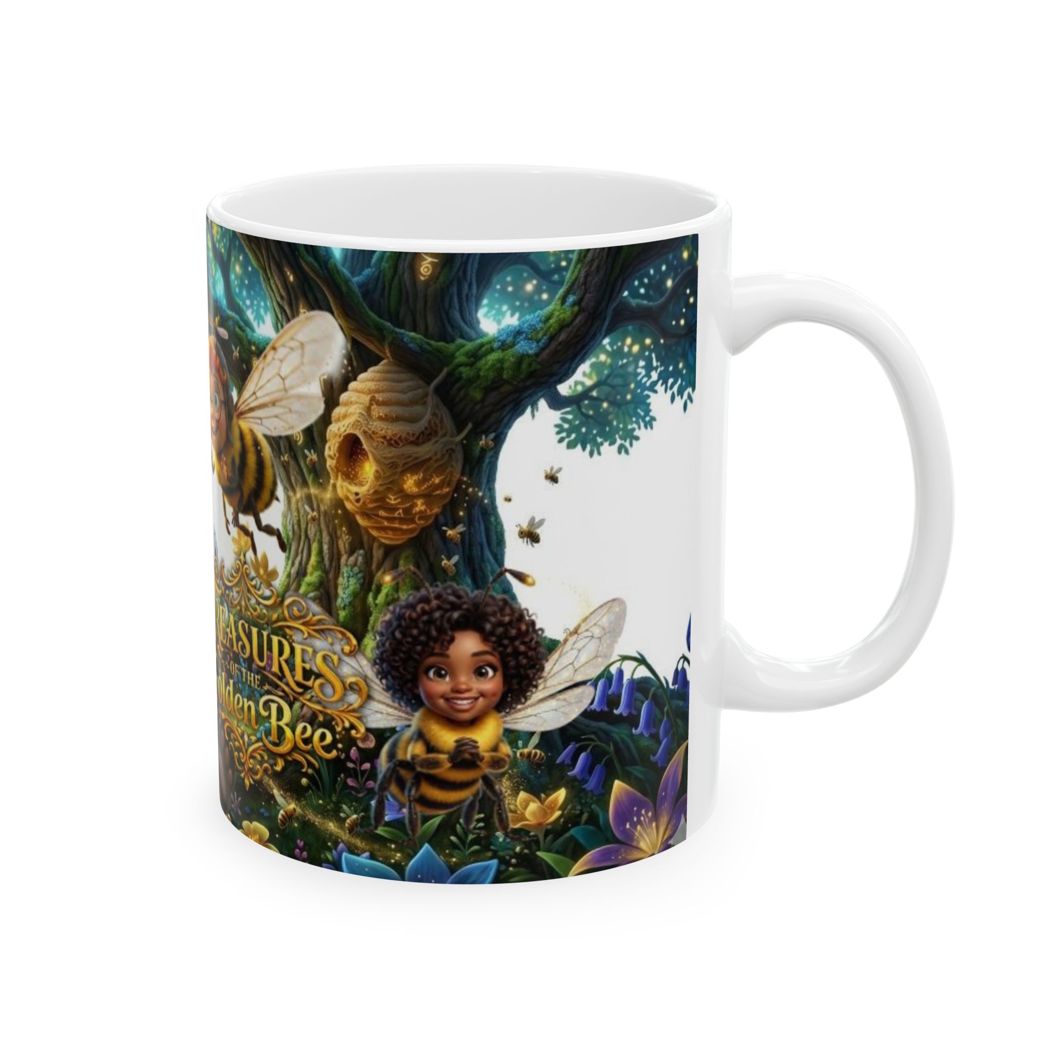 Treasure of the Golden Bee Ceramic Collectors Mug, Bee & Bear Coffee Cup (11oz/15oz)