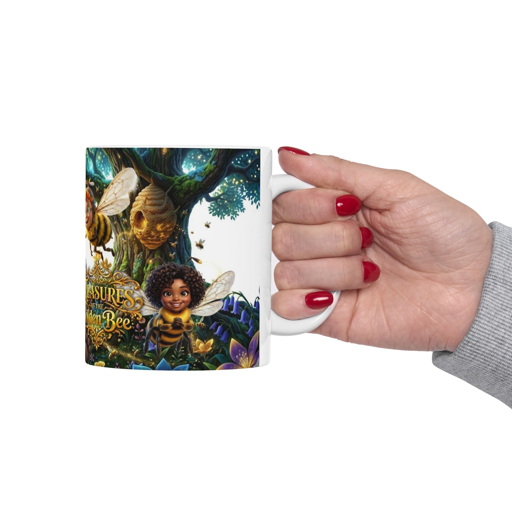 Treasure of the Golden Bee Ceramic Collectors Mug, Bee & Bear Coffee Cup (11oz/15oz)