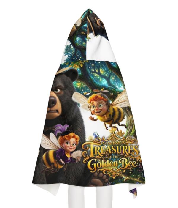 Treasure of the Golden Bee Kids' Hooded Beach/Pool Towel (Bear & Bee Characters)