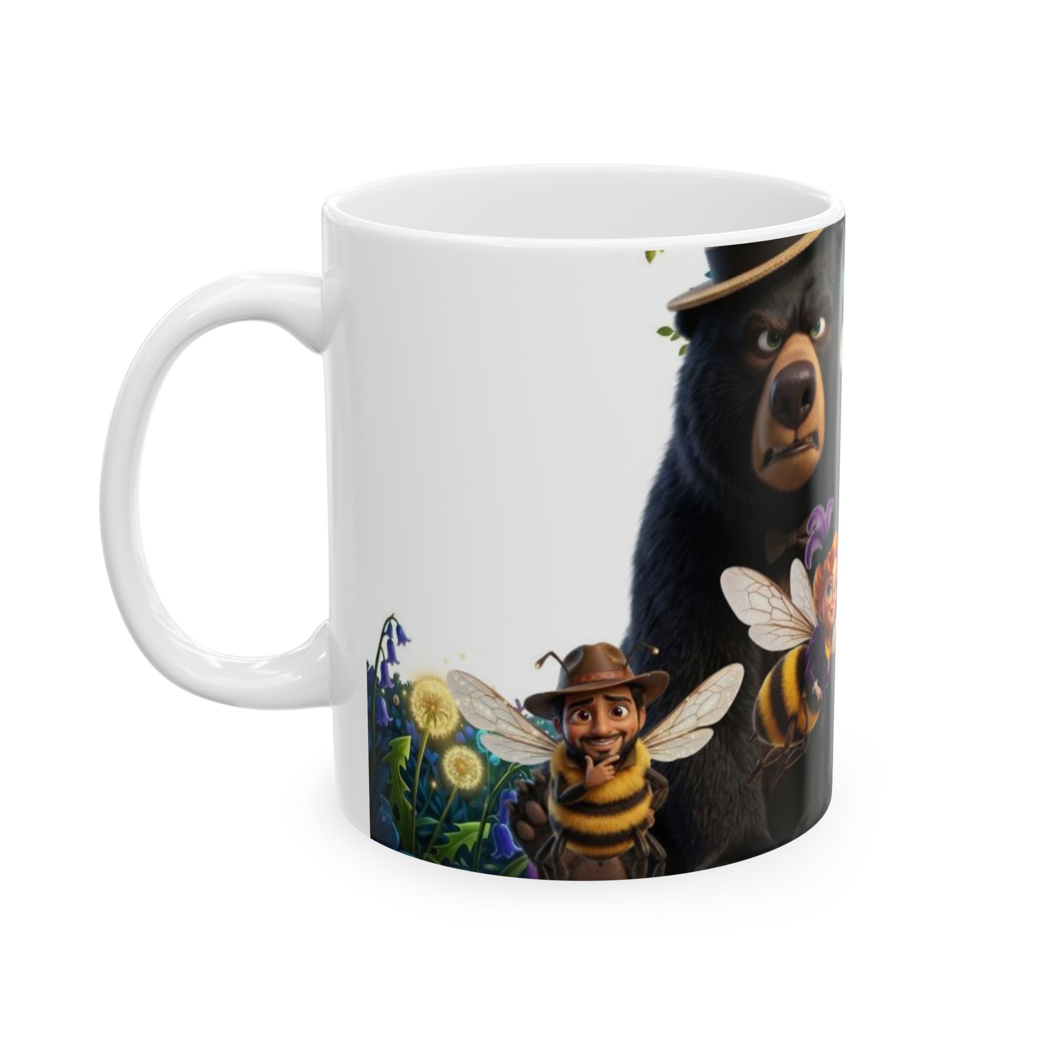 Treasure of the Golden Bee Ceramic Collectors Mug, Bee & Bear Coffee Cup (11oz/15oz)