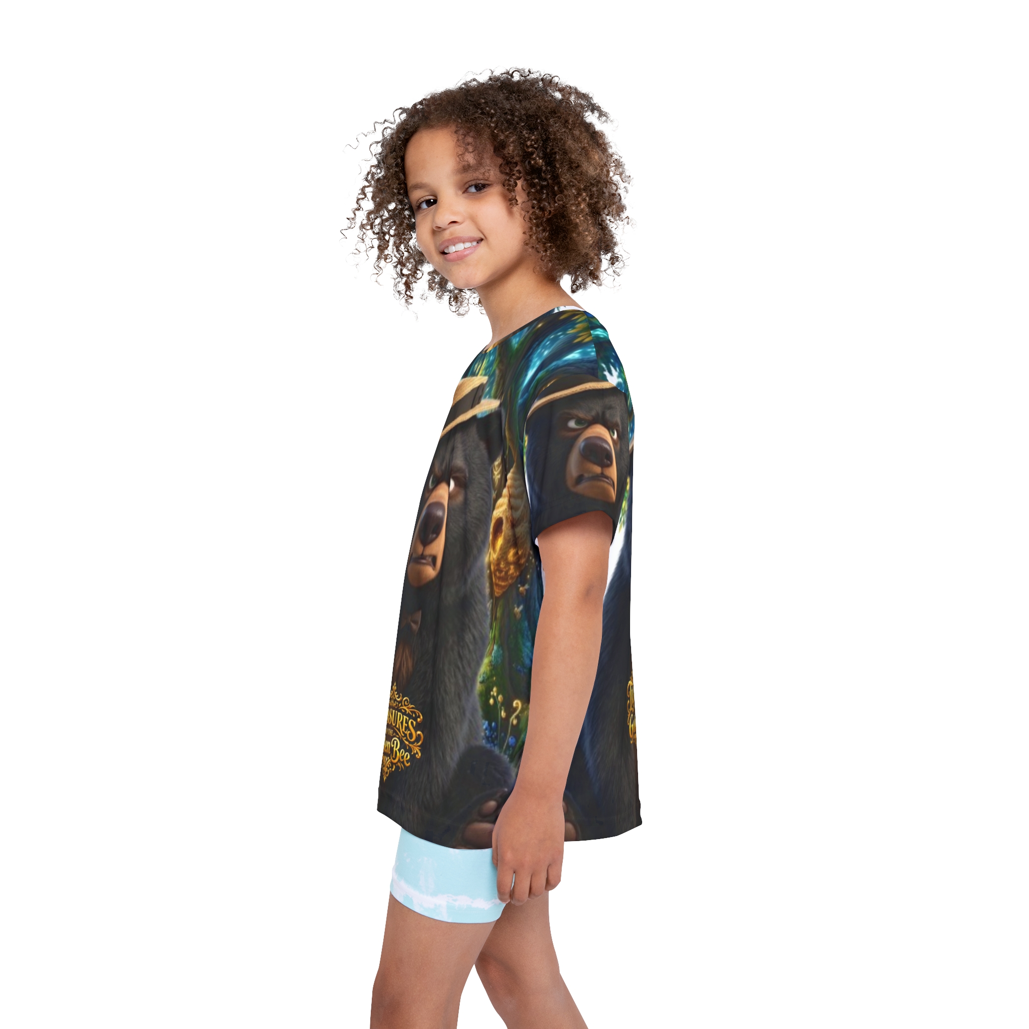 Kids Bear Adventure Jersey — 'Treasures of the Golden Bee' All-Over Print