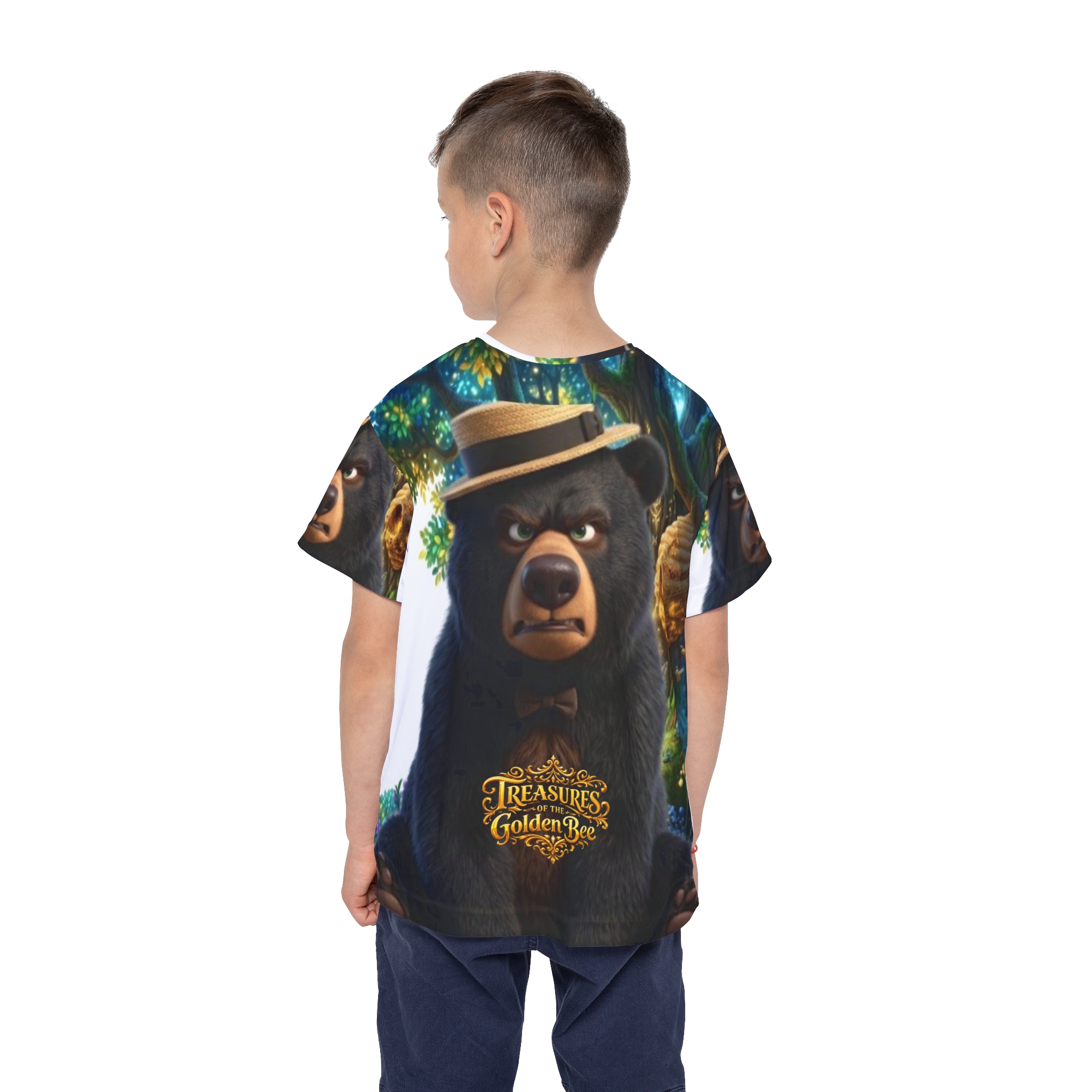 Kids Bear Adventure Jersey — 'Treasures of the Golden Bee' All-Over Print