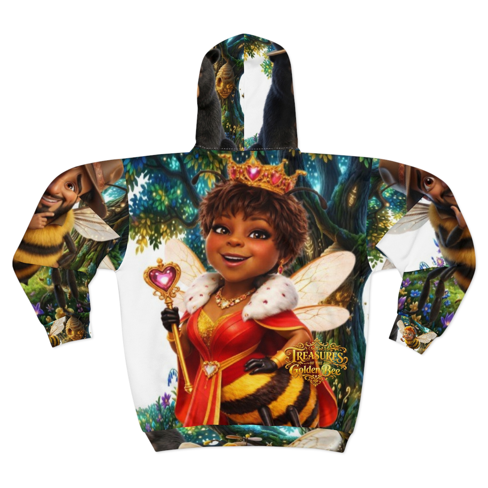 Fantasy Bee Queen All-Over Zip Hoodie - Image 2