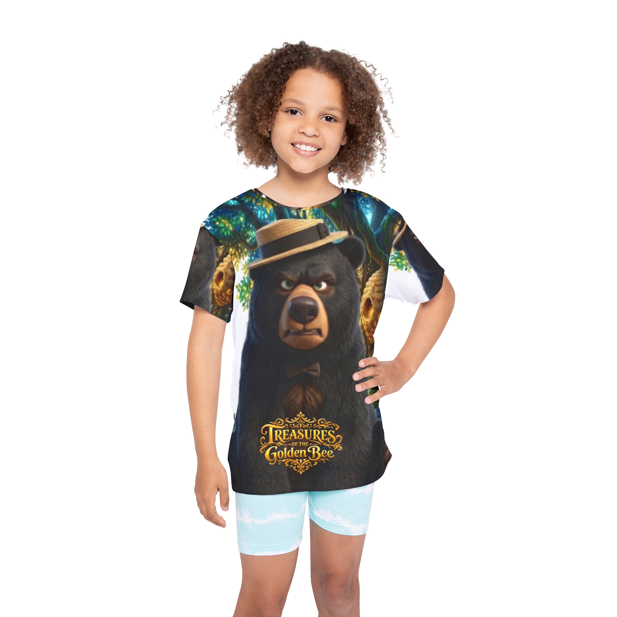 Kids Bear Adventure Jersey — 'Treasures of the Golden Bee' All-Over Print