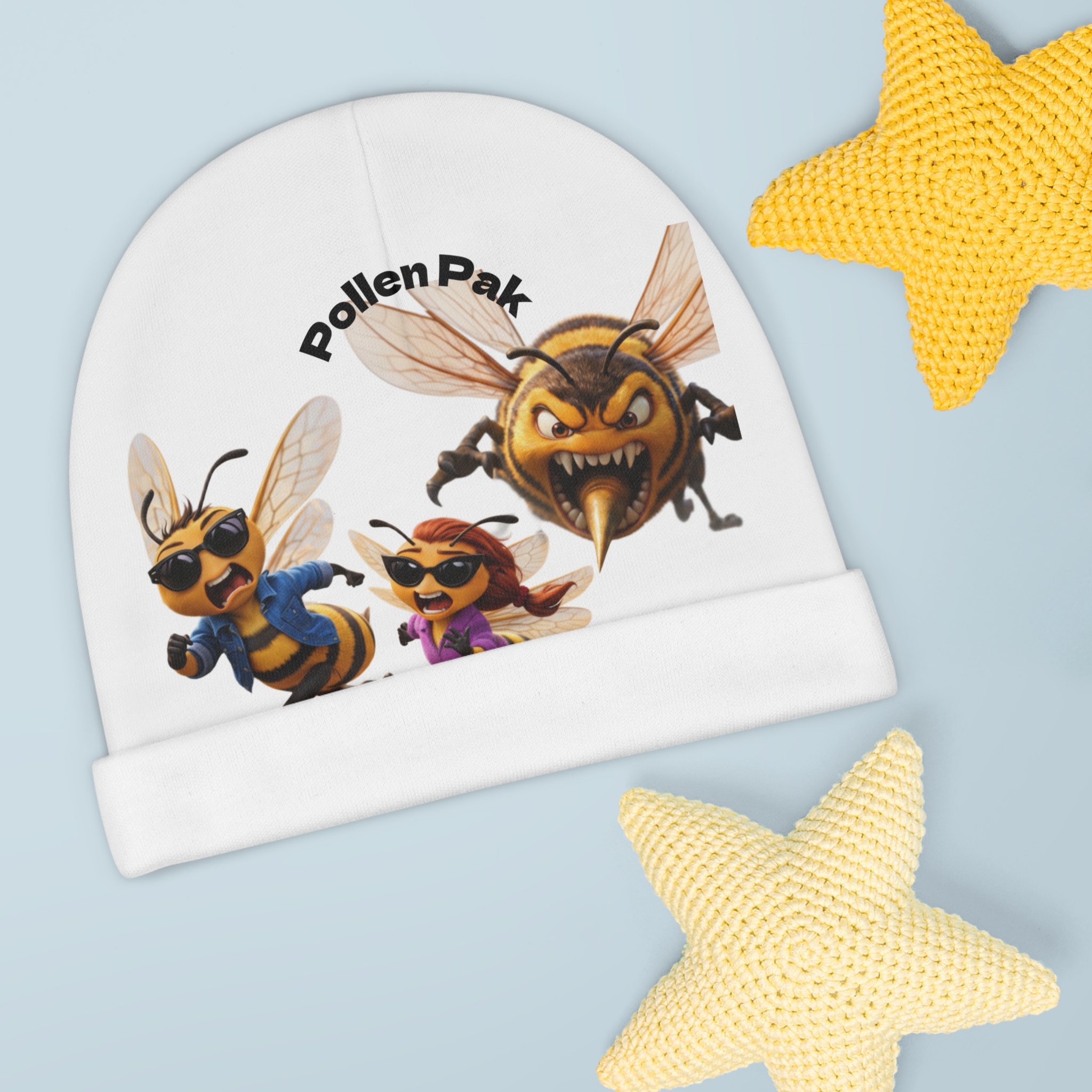 Baby Beanie — Pollen Pak "Treasures of the Golden Bee" Cartoon Bee Hat - Image 3