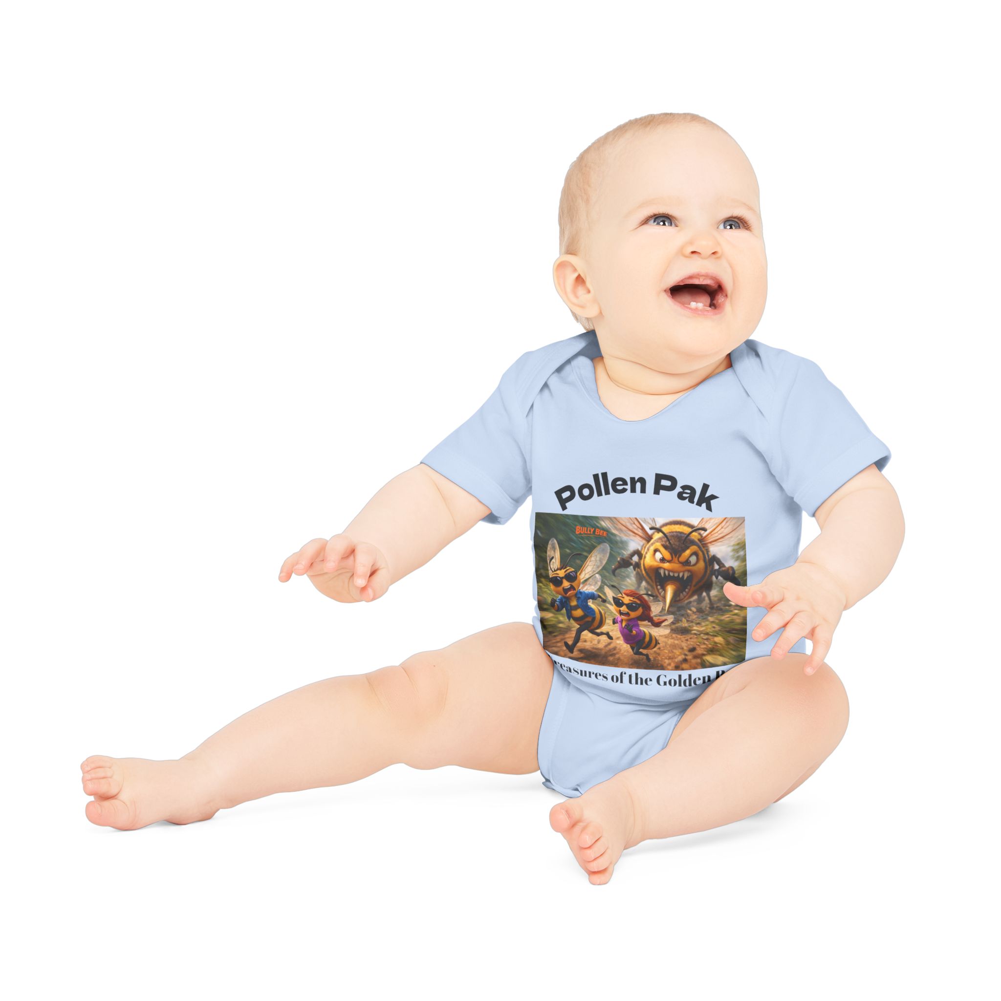 Pollen Pak Baby Bodysuit — 'Treasures of the Golden Bee' Organic Infant Onesie - Image 9