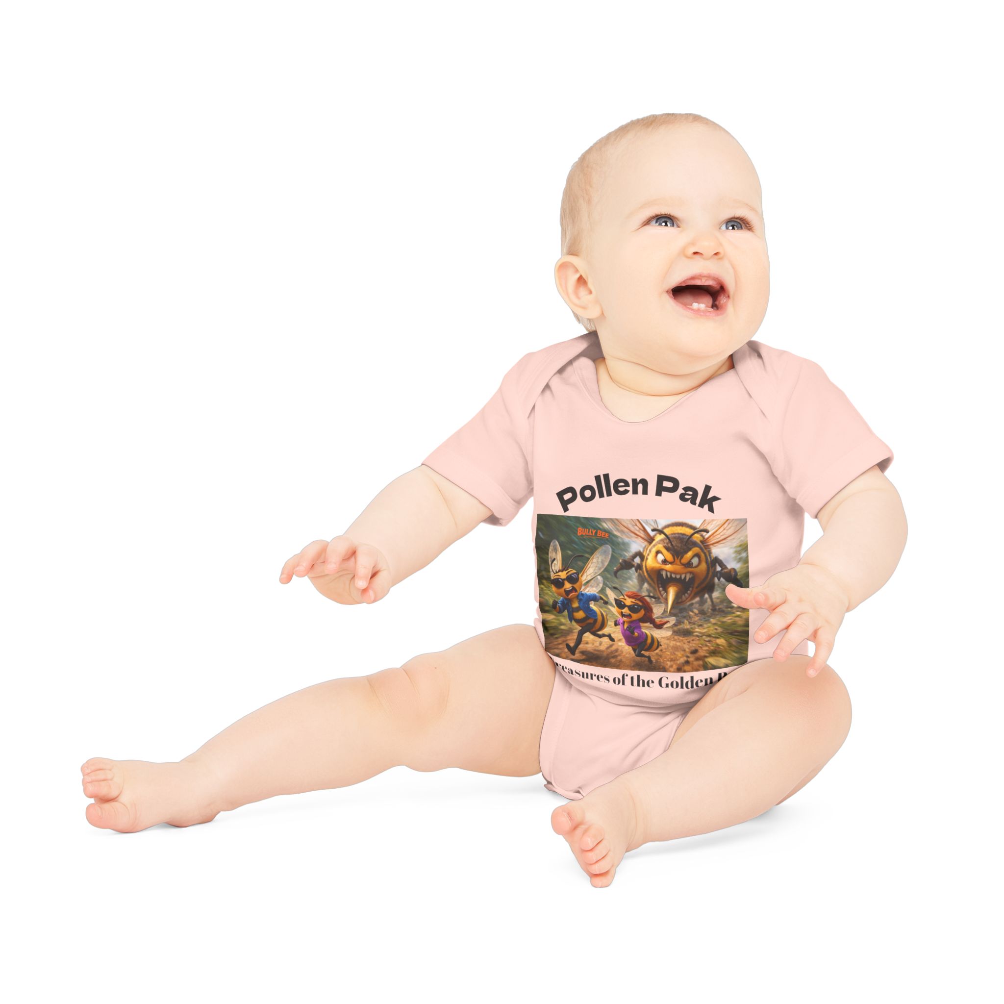 Pollen Pak Baby Bodysuit — 'Treasures of the Golden Bee' Organic Infant Onesie - Image 6