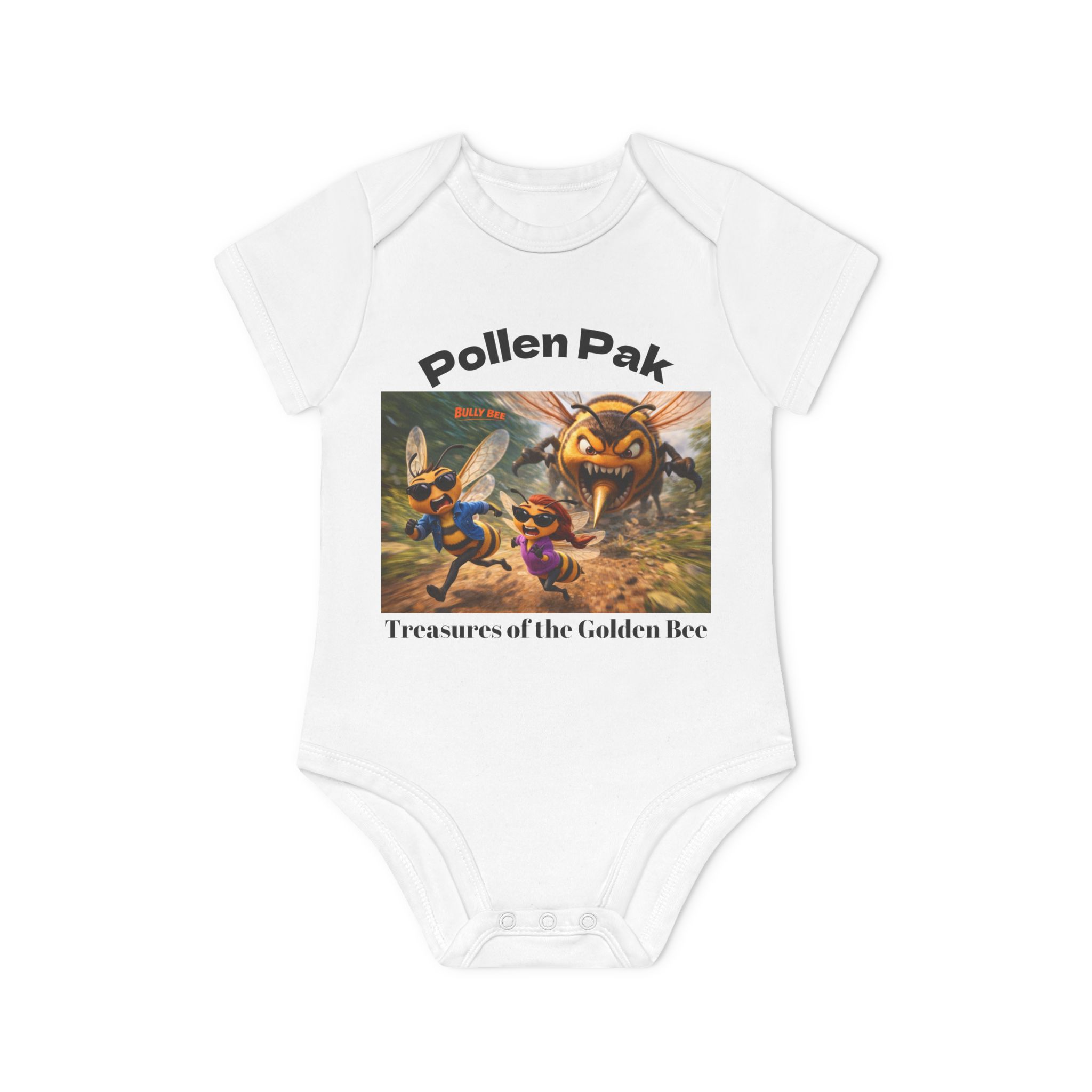 Pollen Pak Baby Bodysuit — 'Treasures of the Golden Bee' Organic Infant Onesie