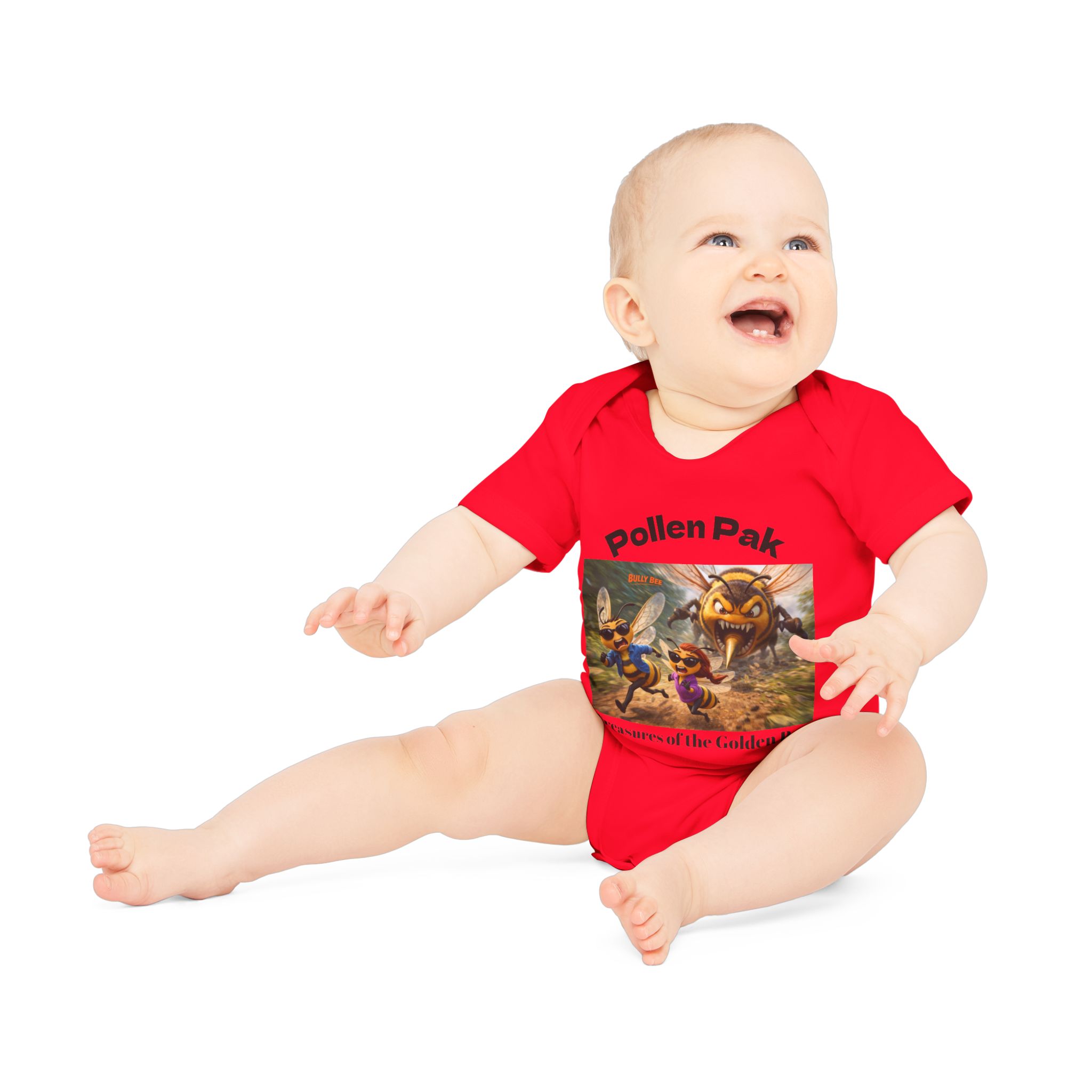 Pollen Pak Baby Bodysuit — 'Treasures of the Golden Bee' Organic Infant Onesie - Image 15